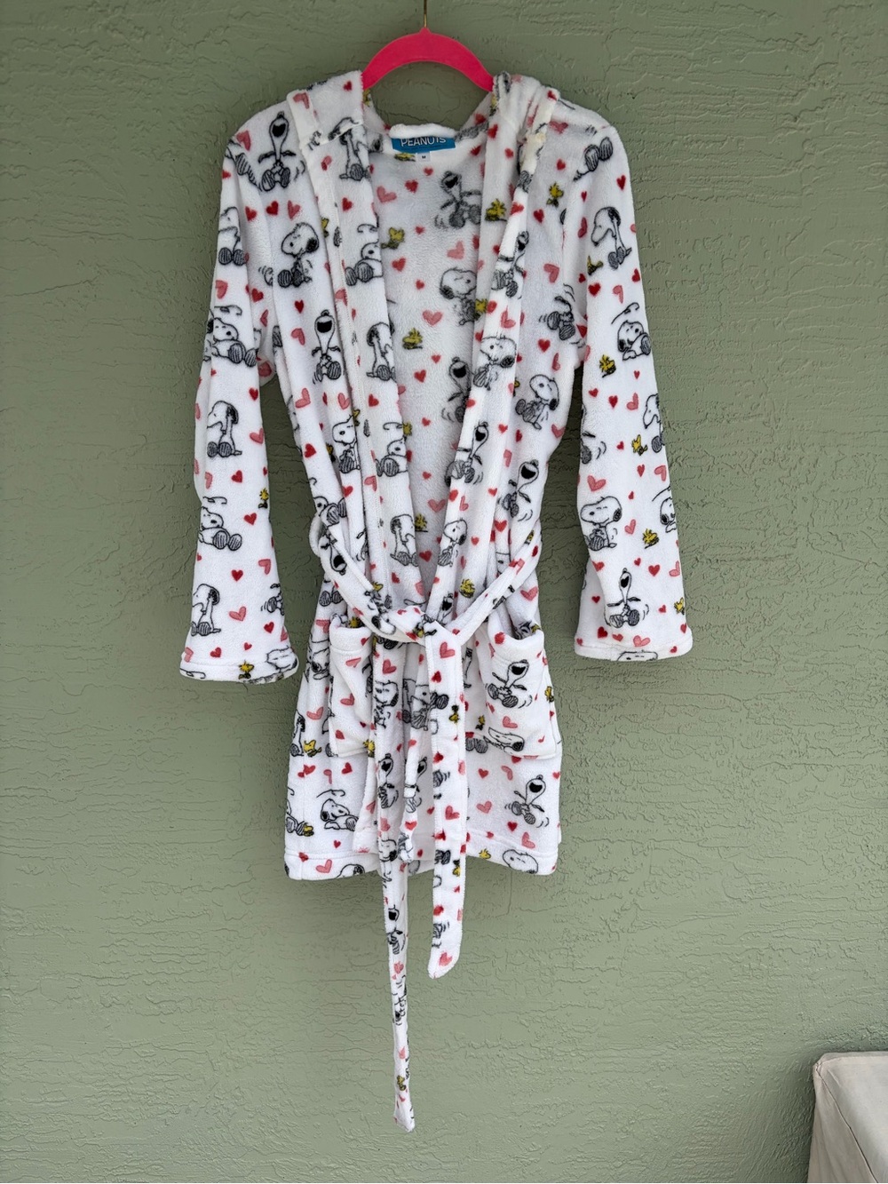 Snoopy Peanut Hooded Bath Robe By Berkshire SZ M NWOT